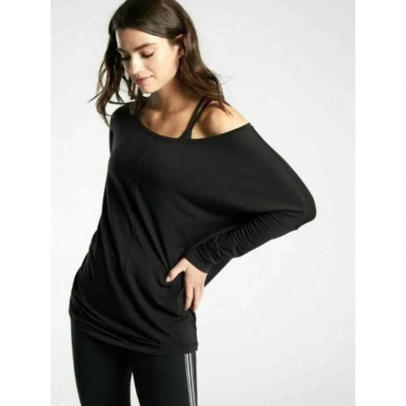 Athleta essence flow top solid black 11726 - Picture 1 of 6